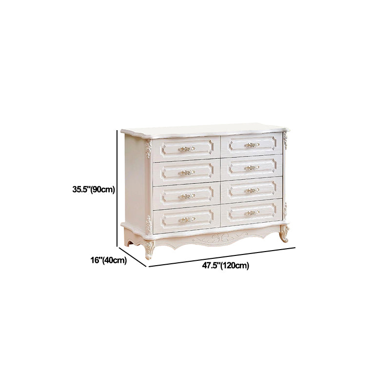 White Wood Storage Chest Dresser Modern Bedroom Storage Chest with Drawers