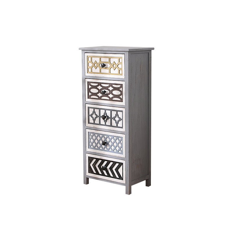 Vertical Wooden Storage Chest Dresser Traditional Lingerie Chest with Drawers