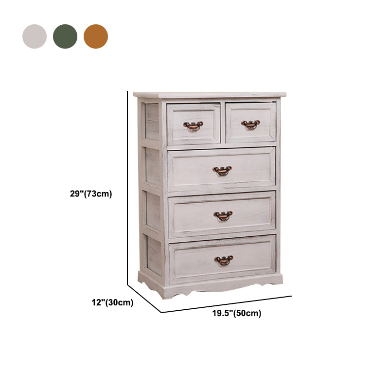 Traditional Solid Wood Lingerie Chest Vertical Storage Chest Dresser with Drawers