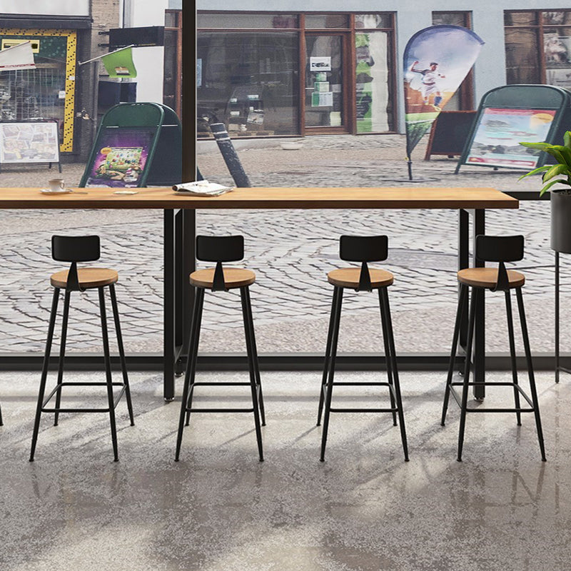 Modern 1/7 Pieces Bar Table Set Rectangle Wood Counter Table with High Stools