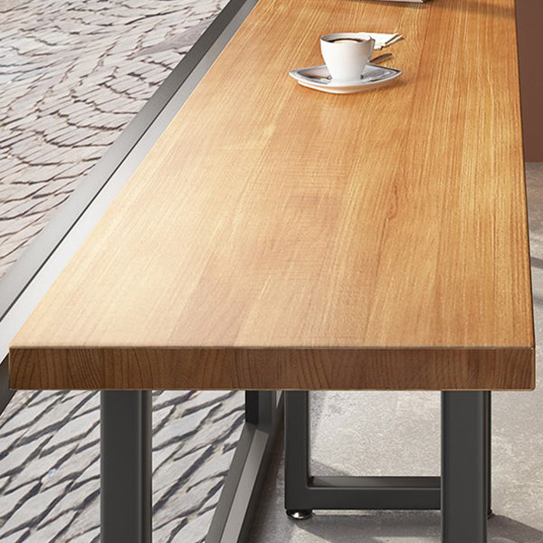 Modern 1/7 Pieces Bar Table Set Rectangle Wood Counter Table with High Stools