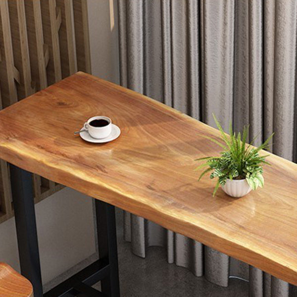 Modern 1/9 Pieces Bar Table Set Rectangle Wood Counter Table with High Stools