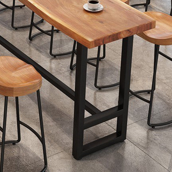 Modern 1/9 Pieces Bar Table Set Rectangle Wood Counter Table with High Stools