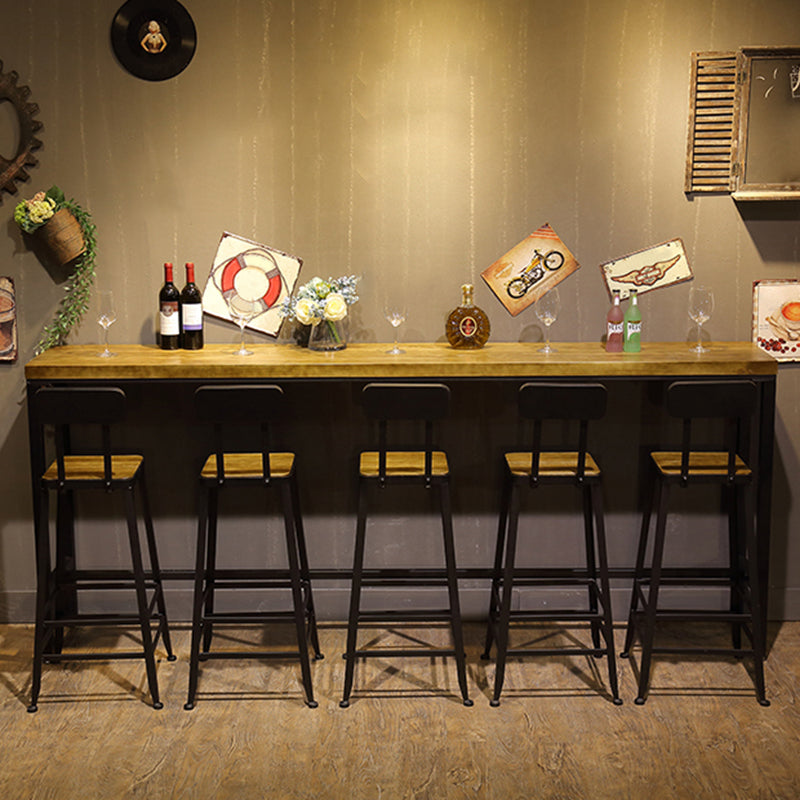 Industrial 1/6/11 Pieces Bar Table Set Rectangle Wood Counter Table with Stools