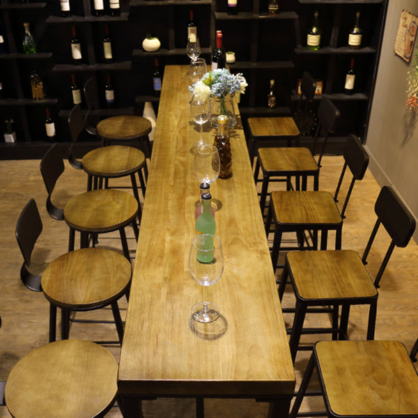 Industrial 1/6/11 Pieces Bar Table Set Rectangle Wood Counter Table with Stools