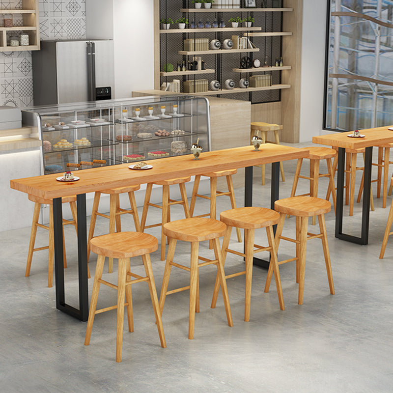 Glam Solid Wood Pub Dining Set 1/2/4/7/9 Pieces Natural Counter Set for Coffee Shop