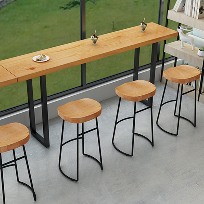 Glam Solid Wood Pub Dining Set 1/2/4/7/9 Pieces Natural Counter Set for Coffee Shop