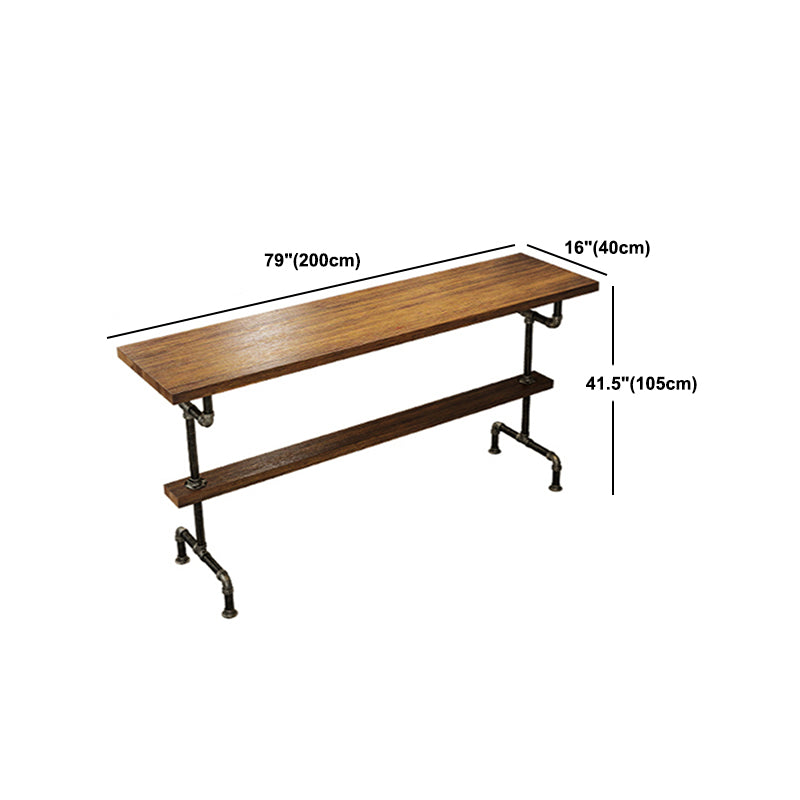 Rectangular Solid Wood Bar Table Set Industrial 1/4/7 Pieces Counter Table with Stools