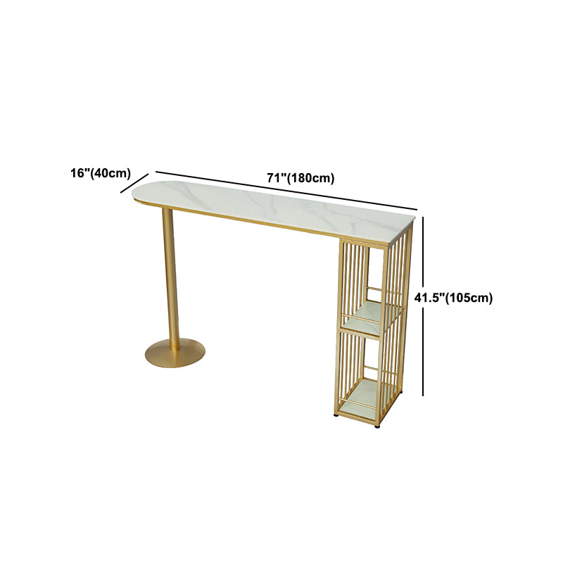Indoor 1/2/3 Pieces Bar Table Set with Storage Glam Oval Table and Stools
