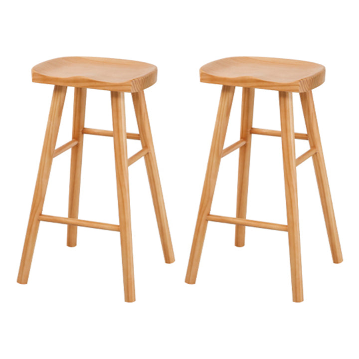 Modern Bar Set 1/2/5 Pcs Solid Wood Top Bar Table with Footrest Bar Stools
