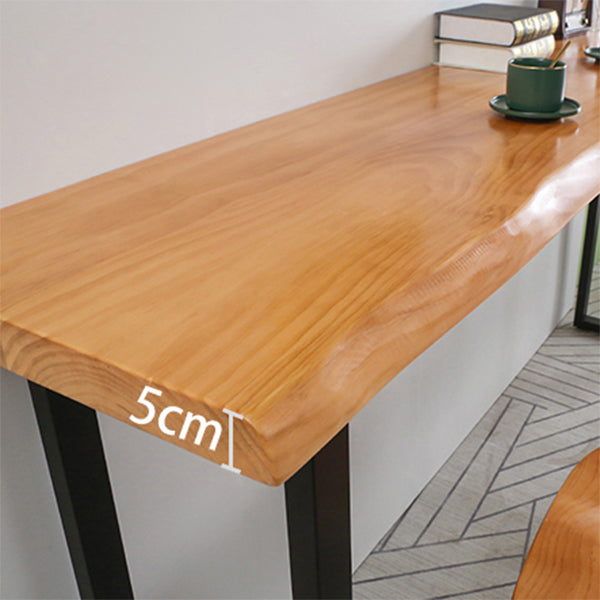 Modern Bar Set 1/2/5 Pcs Solid Wood Top Bar Table with Footrest Bar Stools