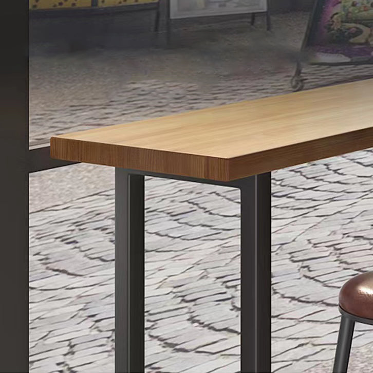 Modern 1/7 Pieces Bar Table Set Rectangle Wood Counter Table with Stools