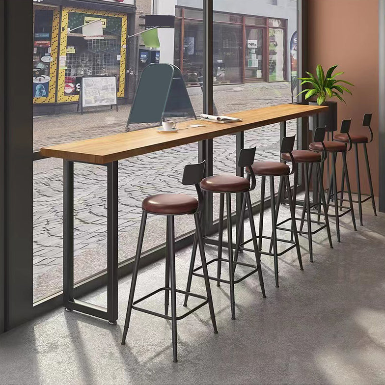 Modern 1/7 Pieces Bar Table Set Rectangle Wood Counter Table with Stools