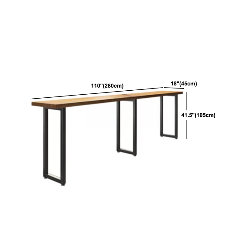 Modern 1/7 Pieces Bar Table Set Rectangle Wood Counter Table with Stools