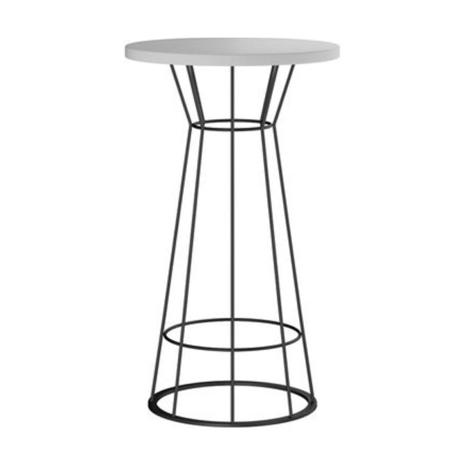 Modern Round Bar Stool and Table Set 1/2/3 Pieces Metal and Wood Pub Set