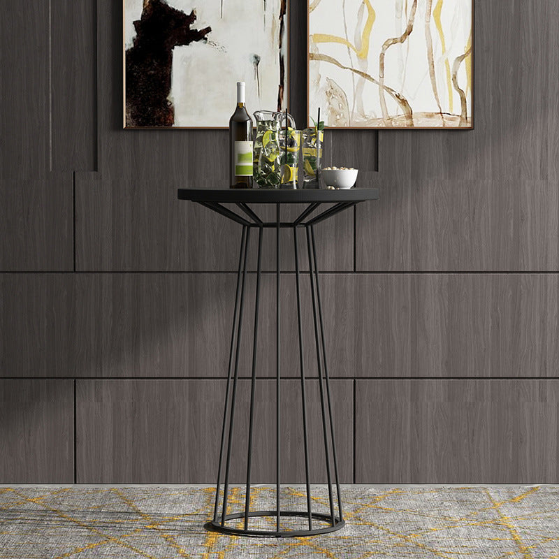 Modern Round Bar Stool and Table Set 1/2/3 Pieces Metal and Wood Pub Set