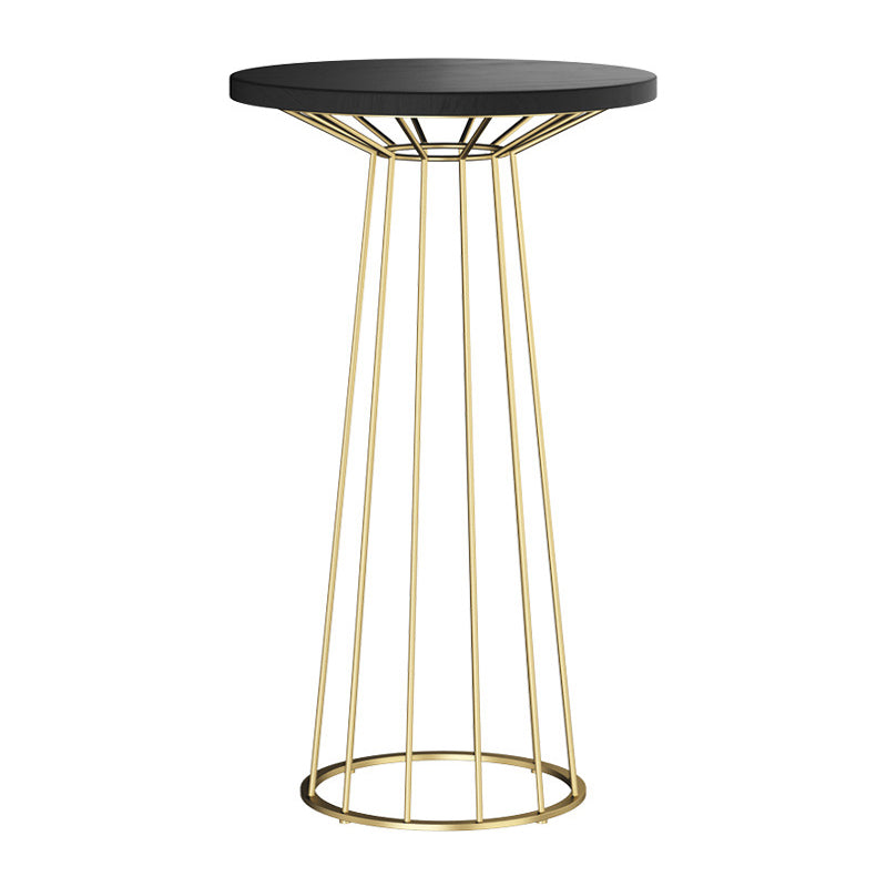 Modern Round Bar Stool and Table Set 1/2/3 Pieces Metal and Wood Pub Set