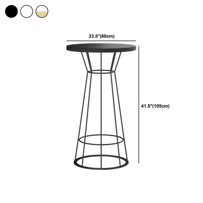 Modern Round Bar Stool and Table Set 1/2/3 Pieces Metal and Wood Pub Set