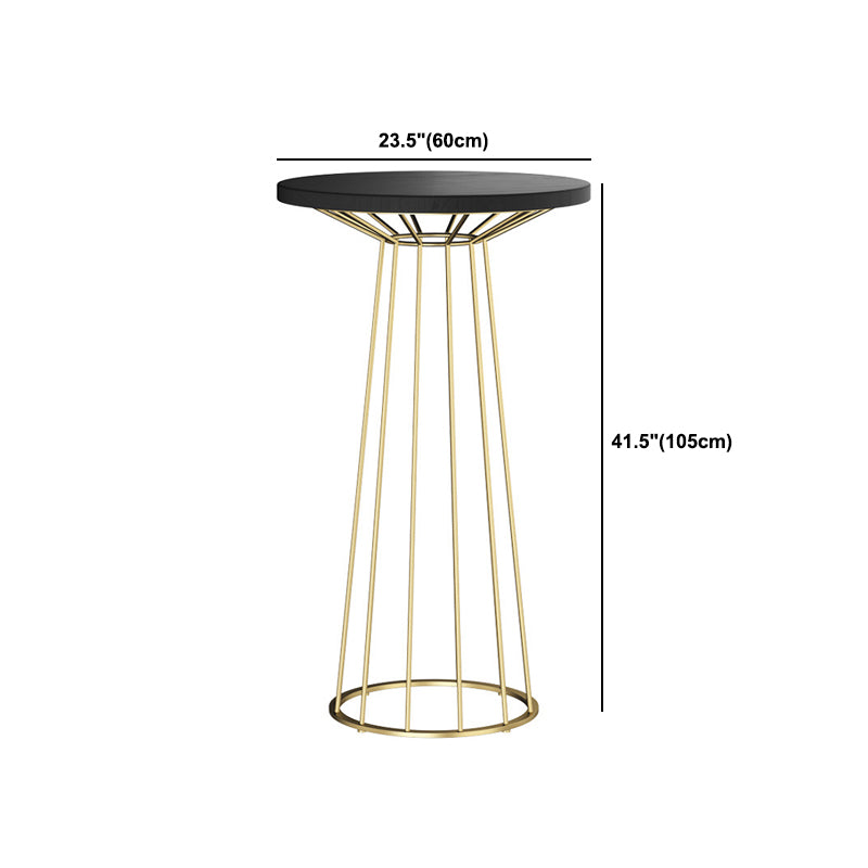 Modern Round Bar Stool and Table Set 1/2/3 Pieces Metal and Wood Pub Set