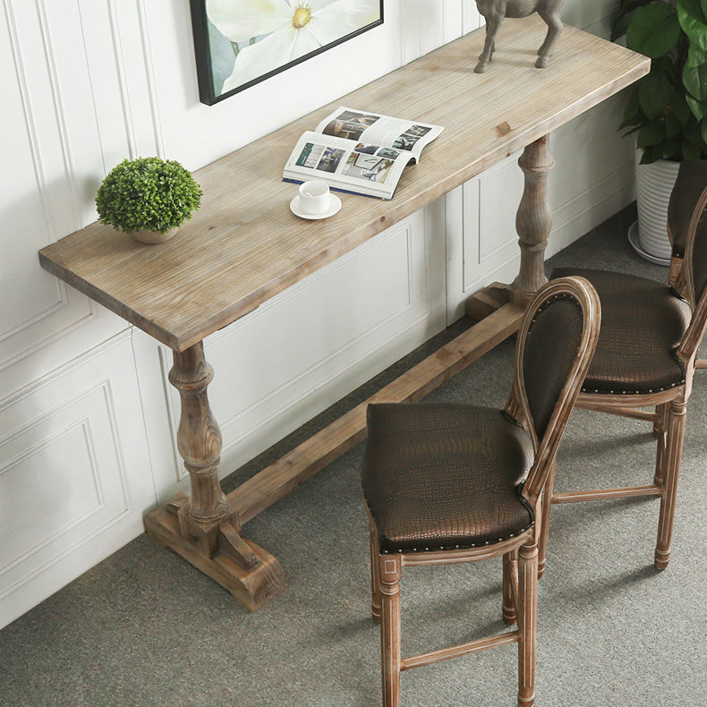 Industrial Rectangle Wooden Bar Table Set 1/2/3/4 Pieces Counter Table with High Stools