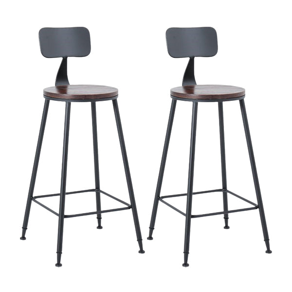 Industrial Bar Set 1/2/3/5 Pcs Metal Bar Stools and Solid Wood Top Bar Table
