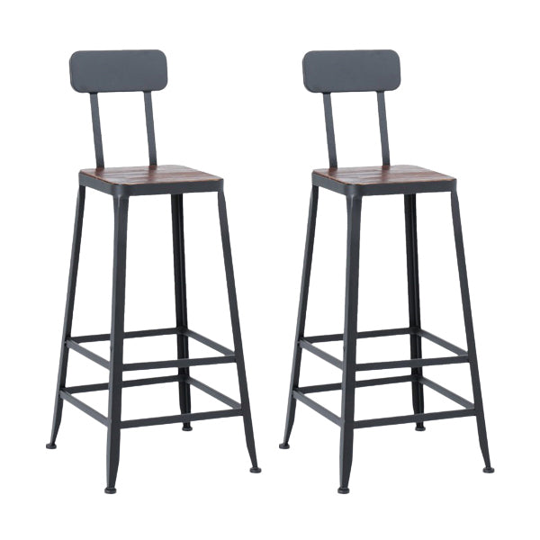 Industrial Bar Set 1/2/3/5 Pcs Metal Bar Stools and Solid Wood Top Bar Table