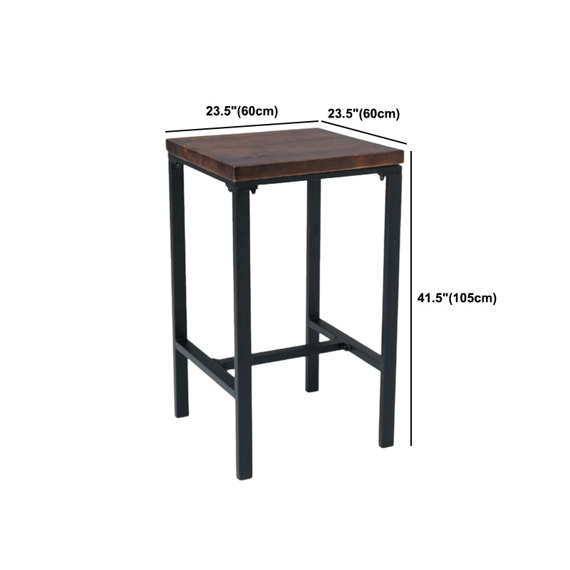 Industrial Bar Set 1/2/3/5 Pcs Metal Bar Stools and Solid Wood Top Bar Table
