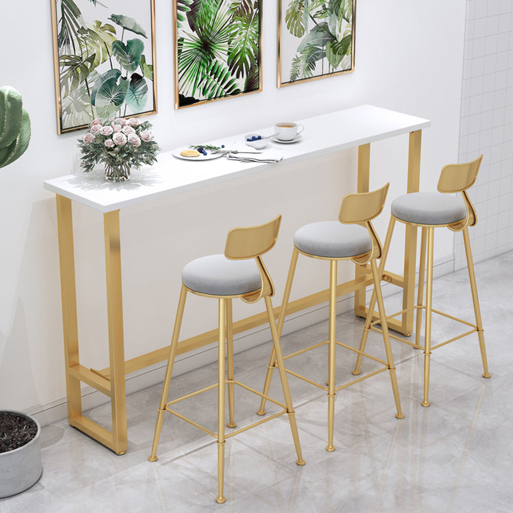 Glam 1/4/7 Pieces Bar Table Set Rectangle Wood Counter Table with High Stools