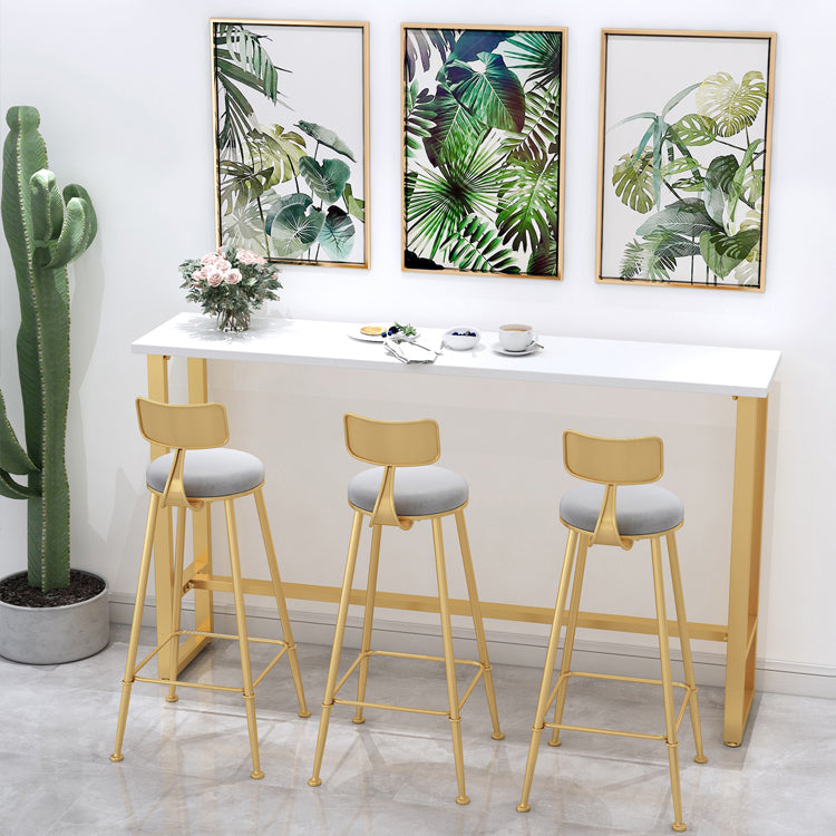 Glam 1/4/7 Pieces Bar Table Set Rectangle Wood Counter Table with High Stools