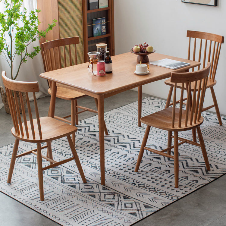 Modern 1/4/5/6 Pieces Dining Set Rectangle Cherry Wood Dining Table for Dining Room