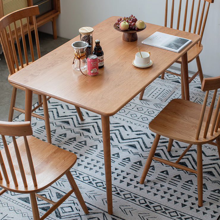 Modern 1/4/5/6 Pieces Dining Set Rectangle Cherry Wood Dining Table for Dining Room