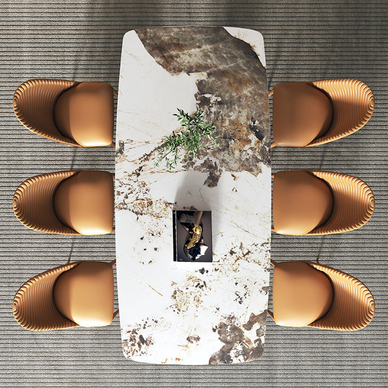 Luxurious Sintered Stone Top Dining Set Rectangle 1/2/5/7 Pieces Dining Area Table Set