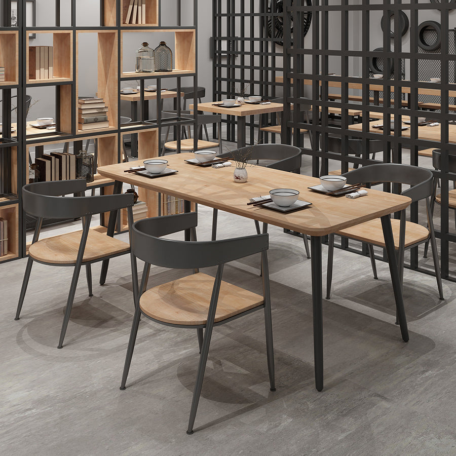 Industrial Dining Table Set 1/2/5 Pcs Solid Wood Top Dining Table and Chairs