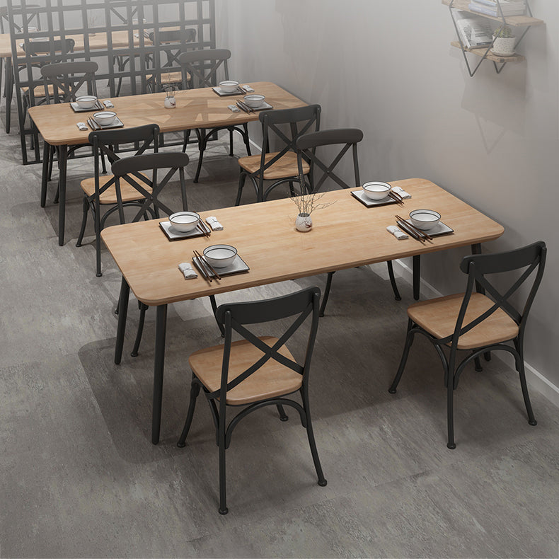 Industrial Dining Table Set 1/2/5 Pcs Solid Wood Top Dining Table and Chairs