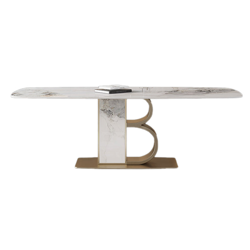 Minimalist Dining Set 1/4/5/6/7 Pcs Sintered Stone Dining Table with Upholstered Chairs