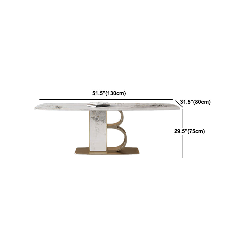 Minimalist Dining Set 1/4/5/6/7 Pcs Sintered Stone Dining Table with Upholstered Chairs
