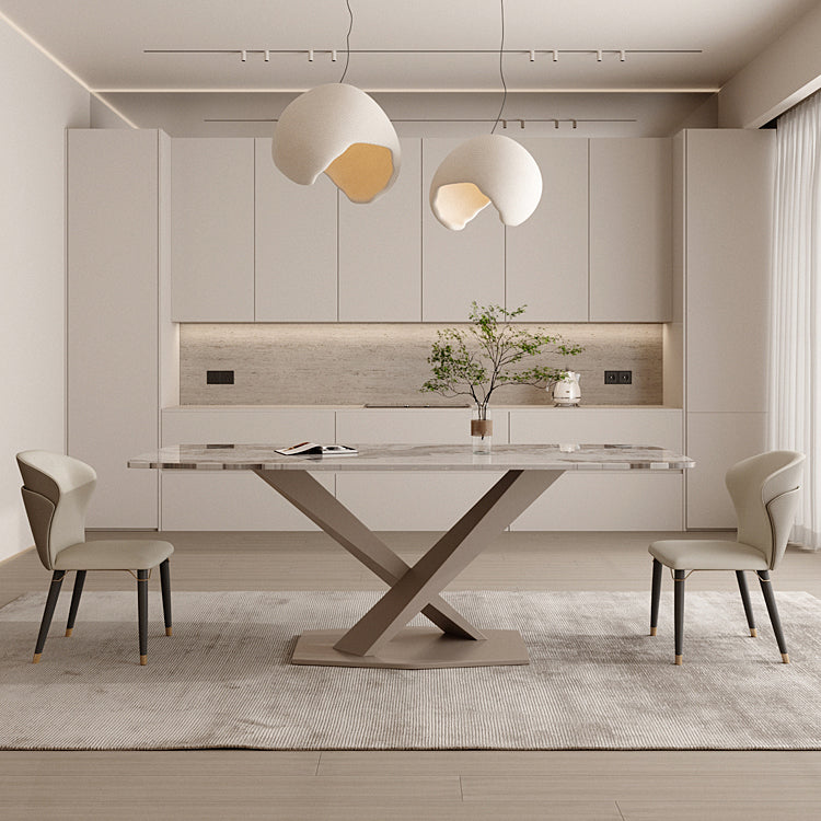 Glam Dining Set 1/3/4 Pcs Gold Rectangle Dining Table with Upholstered Chairs