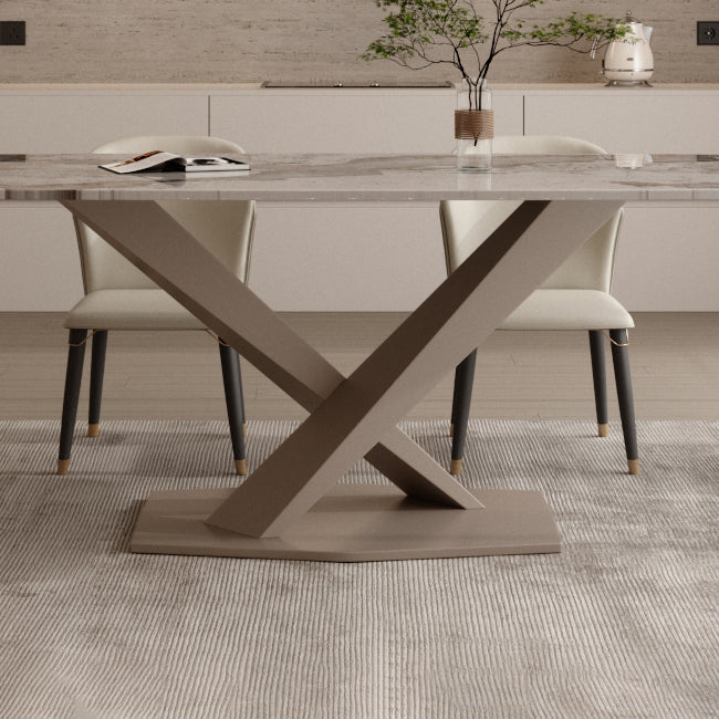 Glam Dining Set 1/3/4 Pcs Gold Rectangle Dining Table with Upholstered Chairs