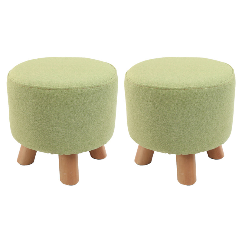Trendy Cotton Blend Ottoman Plain Round Indoor Footstool Ottoman