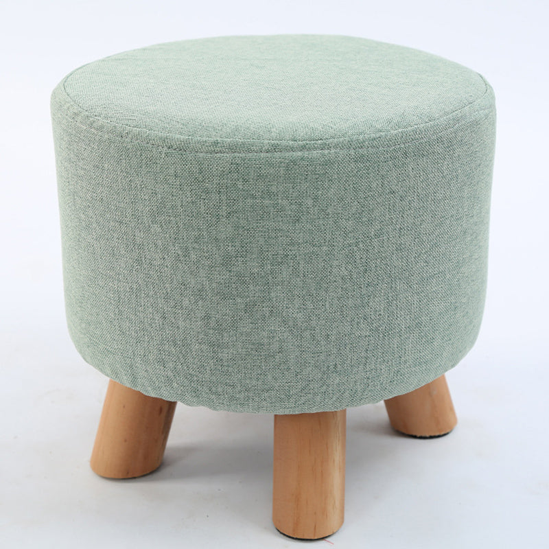 Trendy Cotton Blend Ottoman Plain Round Indoor Footstool Ottoman