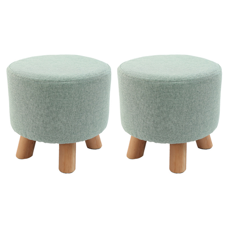 Trendy Cotton Blend Ottoman Plain Round Indoor Footstool Ottoman
