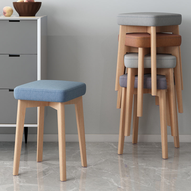 Indoor Cotton Ottoman Tear Resistant with Four Legs Cube Ottoman Square Modern