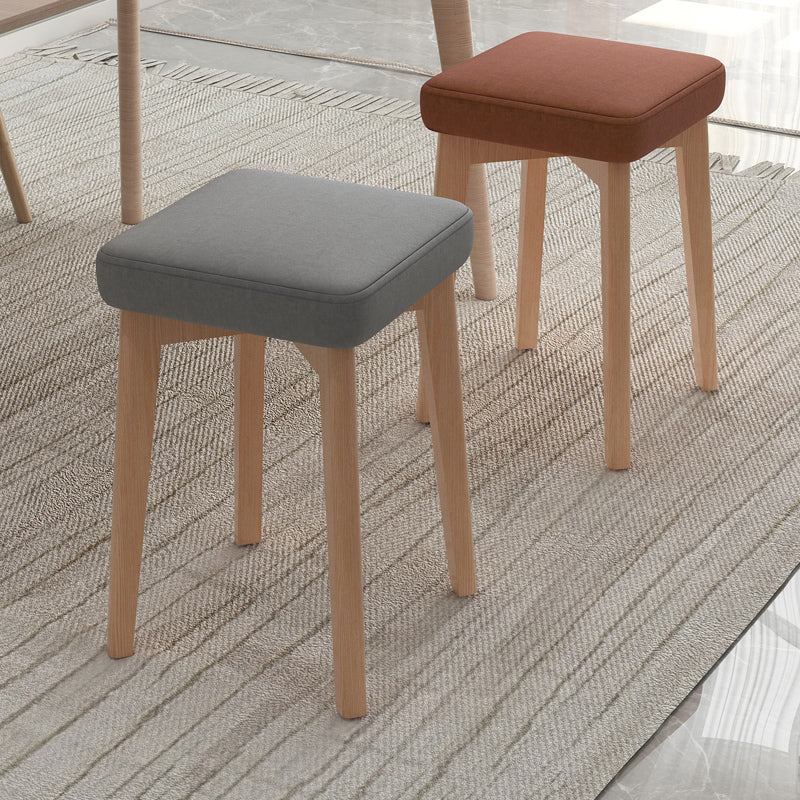 Indoor Cotton Ottoman Tear Resistant with Four Legs Cube Ottoman Square Modern