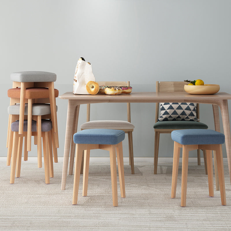 Indoor Cotton Ottoman Tear Resistant with Four Legs Cube Ottoman Square Modern