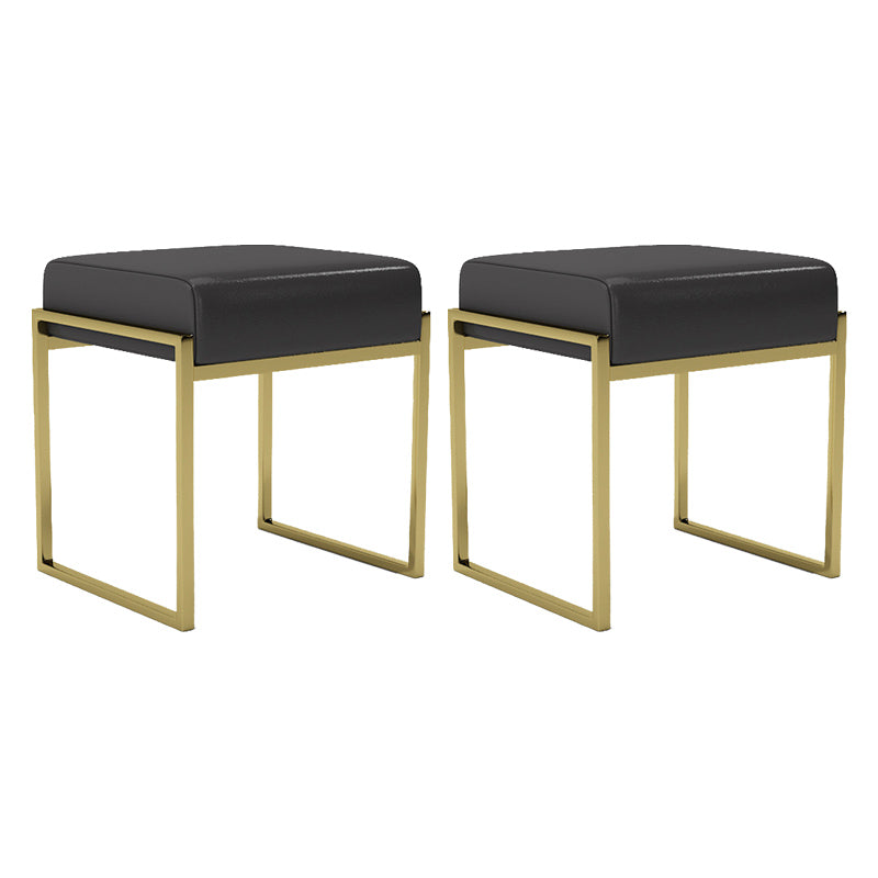 Modern Faux Leather Ottoman Pure Color Waterproof Rectangle Chair Ottoman