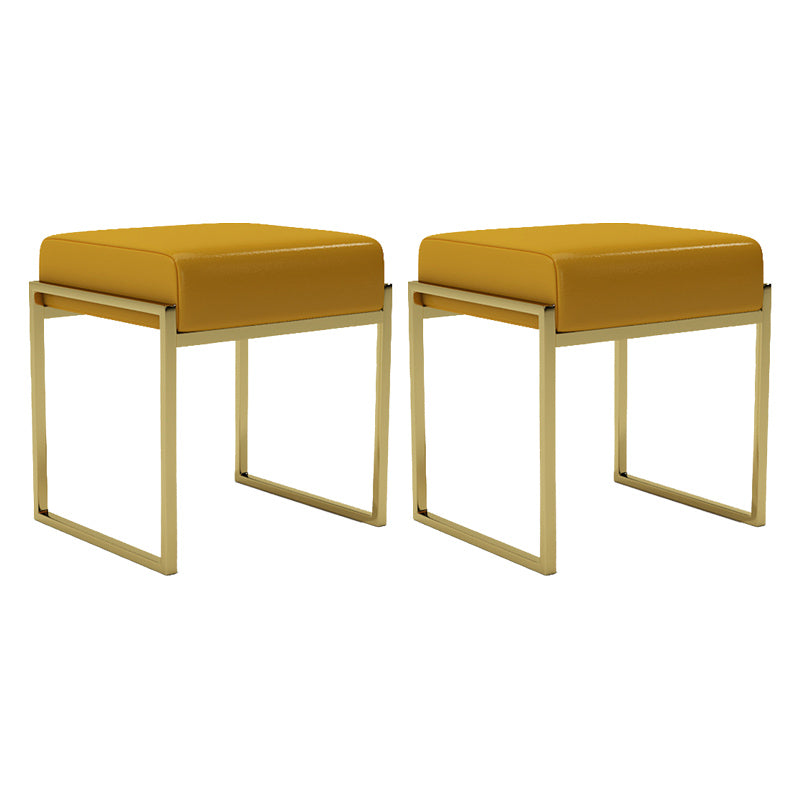 Modern Faux Leather Ottoman Pure Color Waterproof Rectangle Chair Ottoman