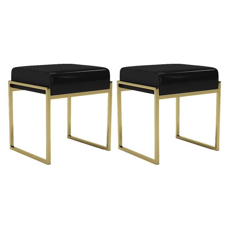 Modern Faux Leather Ottoman Pure Color Waterproof Rectangle Chair Ottoman