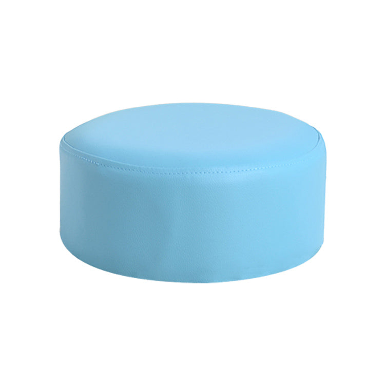 Pink Water Resistant Standard Round Solid Color PVC Modern Pouf