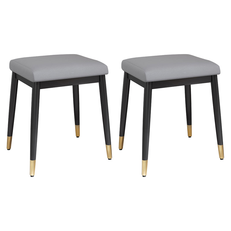 Stylish Pouf Ottoman Solid Color Water Resistant Rectangle Footstool Ottoman