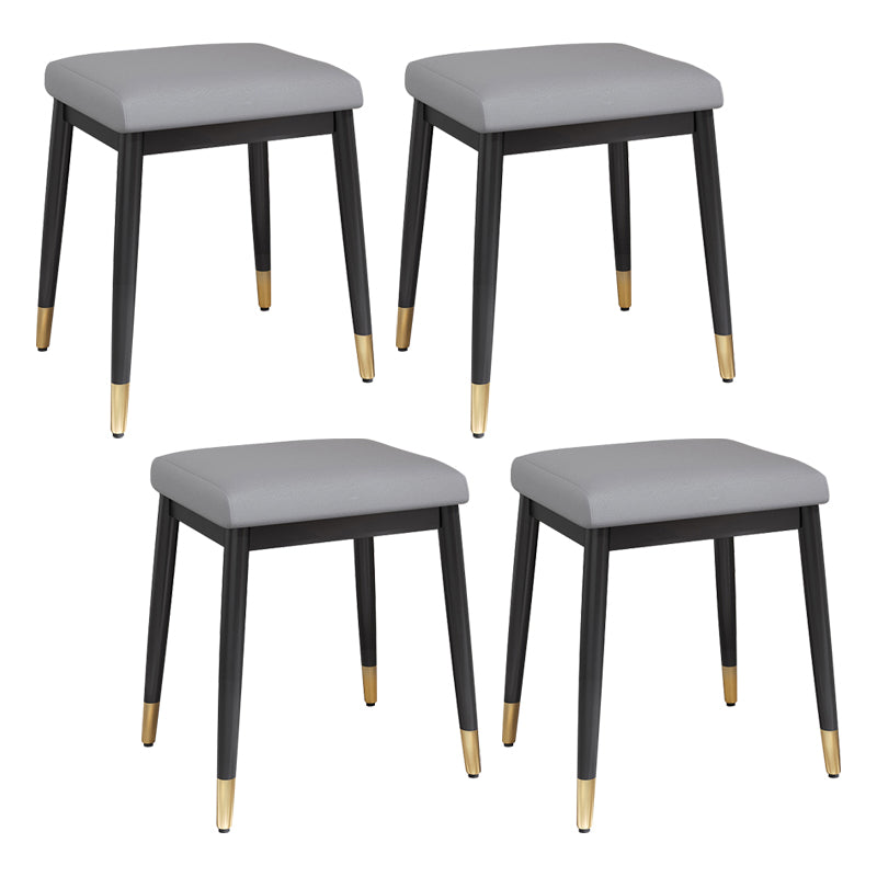 Stylish Pouf Ottoman Solid Color Water Resistant Rectangle Footstool Ottoman